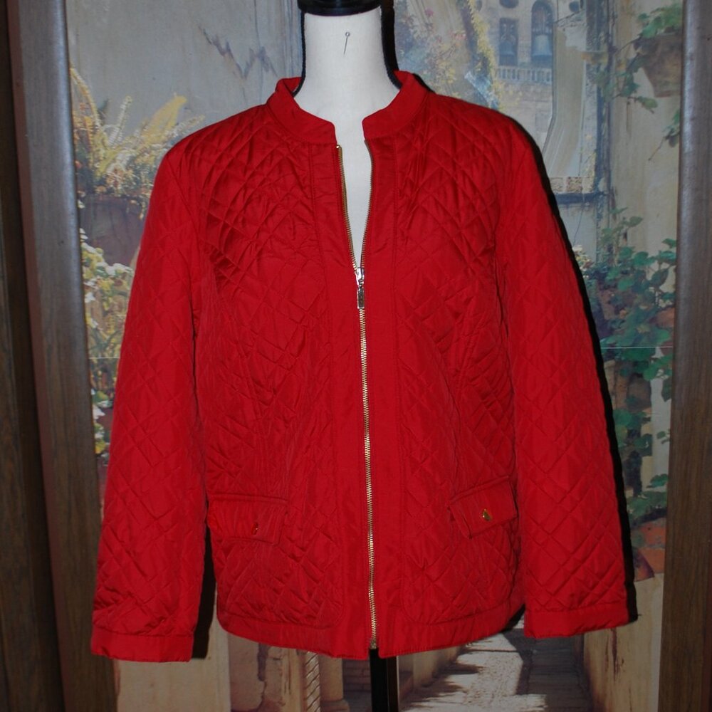 Charter Club Red Quilted Jacket - PXL